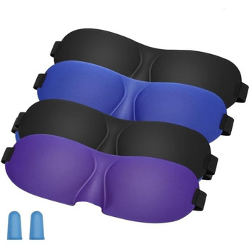 Маска для сну, зручна, регульована, 3D контур, підходить для чоловіків і жінок, 4 шт. и