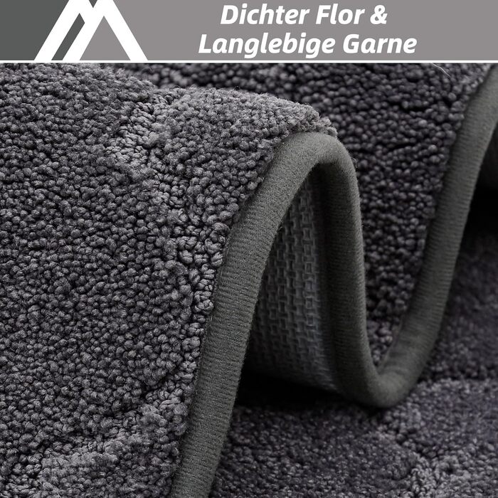 Кухонний килим COSY HOMEER, 50 x 200 см, нековзний кухонний килимок, миється, килимок для передпокою, килимок-доріжка для кухні, передпокою, вітальні, темно-сірий 50 x 200 см (прямокутний) темно-сірий