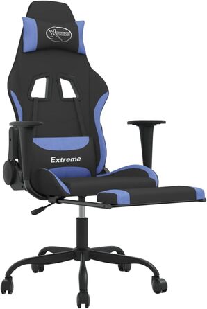 Ігрове крісло з підставкою для ніг, крісло для ПК, ігрове крісло, крісло для геймерів, крісла для домашнього офісу, крісла для ігор, крісло для PlayStation, комп&39ютерне крісло, чорно-синя тканина