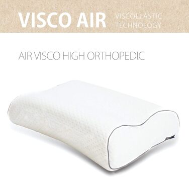 Подушка для сну на боці sei Design VISCO, ортопедична подушка для підтримки шиї Терморегулюючий чохол В&39язкоеластична подушка з піни з ефектом пам&39яті Подушка для шиї Подушка з піни з ефектом пам&39яті 54x40x11/9 см висока ортопедична
