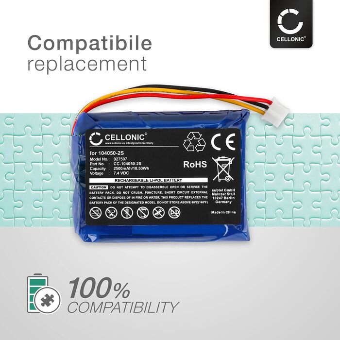 Сумісна з аудіосистемою Philips Fidelio E5, Fidelio E6, Fidelio B5 (2500 мАг, 7,4 В) заміна 104050-2S, 2ICP11/41/54