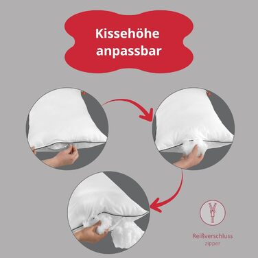 Улюблена готельна подушка, жорстка, 40x80 см, регульована по висоті подушка, 100 бавовна з сірою окантовкою, зроблено в ЄС, сертифікована Oeko-TEX, можна прати при температурі до 60 градусів, жорстка, 40 x 80 см