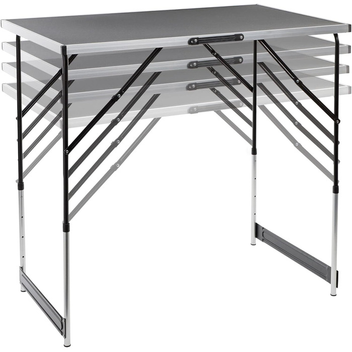 Алюмінієвий кемпінговий стіл Spetebo з регульованою висотою 100x60 см - регулюється по висоті до 4 рівнів (73, 80, 87 та 94 см) - практично складається