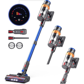 Акумуляторний пилосос MIBODE, 45000 Па/550 Вт/65 хв, акумуляторний пилосос з розумним дисплеєм, автоматичним режимом та щіткою про