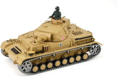 Радіокерований танк Kampfwagen IV Ausf.F-1 Heng Long 116, сірий, з функцією дистанційного керування та металевою коробкою передач, металевими гусеницями та 2.4Ghz - PRO - V7.0
