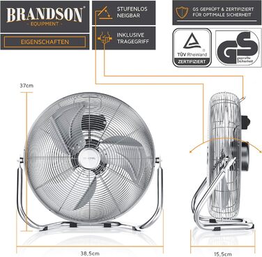 Вітрогенератор в ретро стилі - вентилятор в хромі - вентилятор на п'єдесталі 30см - підлоговий вентилятор - високий потік повітря