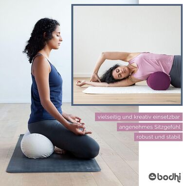 Підкладка для йоги Bodhi Серія ECO Ролик для йоги з наповнювачем з капоку Чохол, який можна прати, виготовлений зі 100 органічної бавовни Подушка для відновлювальної йоги Велика троянда 65 x 22 см