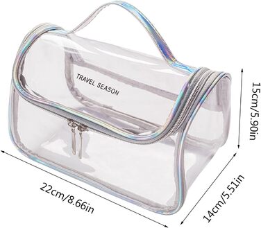 Жіноча косметичка, косметичка, туалетне приладдя, водонепроникна, портативна, подарунок для подорожей, сріблясто-сіра