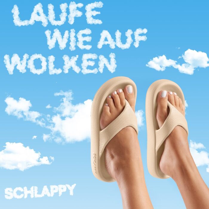 Оригінальні шльопанці, сандалі-стрінги для жінок та чоловіків, пляжне взуття в стилі сандалів, 100 без пластику, водонепроникні та нековзні, розмір 40/41 EU, бежевий