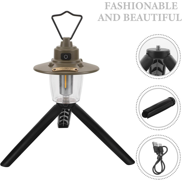 Акумуляторний кемпінговий ліхтар Alasum з USB Type-C, вінтажний світлодіодний ліхтар з 3 режимами світла, портативний наметовий світильник для аварійного освітлення на вулиці та риболовлі
