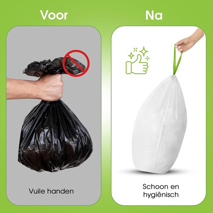 Сміттєві пакети - 23/30 л - Підходять для сміттєвих баків Brabantia Код G - 6 рулонів по 20 пакетів - 23-30 літрів із застібкою на шнурку