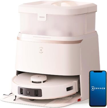 Робот-пилосос ECOVACS DEEBOT T30 PRO OMNI з міні-станцією, з технологією TruEdge, дизайном ZeroTangle, потужністю всмоктування 11