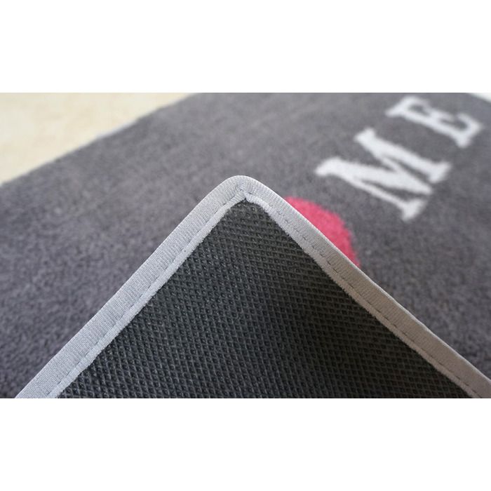 Килимок з мікрофібри 40x70 см / Пухнастий килимок з функціональною мікрофіброю для надійного уловлювання вологи та бруду / миється та нековзкий (темно-сірий - Home)