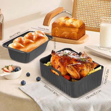 Аксесуари для двозонної фритюрниці Vusddy з 12 предметів для Ninja Foodi Max AF300EU/AF400EU/AF500EU, двокамерний набір аксесуарів для фритюрниці XL для Innsky, Princess, Tiastar, Devology, Emerio 7.6-10.4L