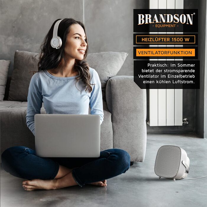 Енергозберігаючий, тихий електричний керамічний обігрівач - Електричний обігрівач з 2 режимами нагріву - Захист від перегріву - Термостат - Ванна кімната, спальня, вітальня - GS безпека A Білий