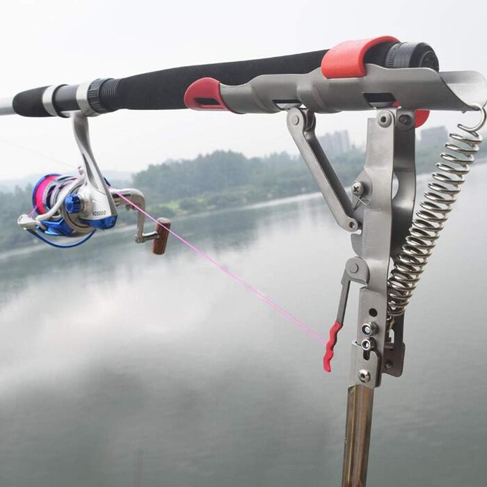 Автоматичний пружинний тримач для вудки з нержавіючої сталі, міцний регульований тримач для вудки на 360, підтримка для вудки, 2-Pack