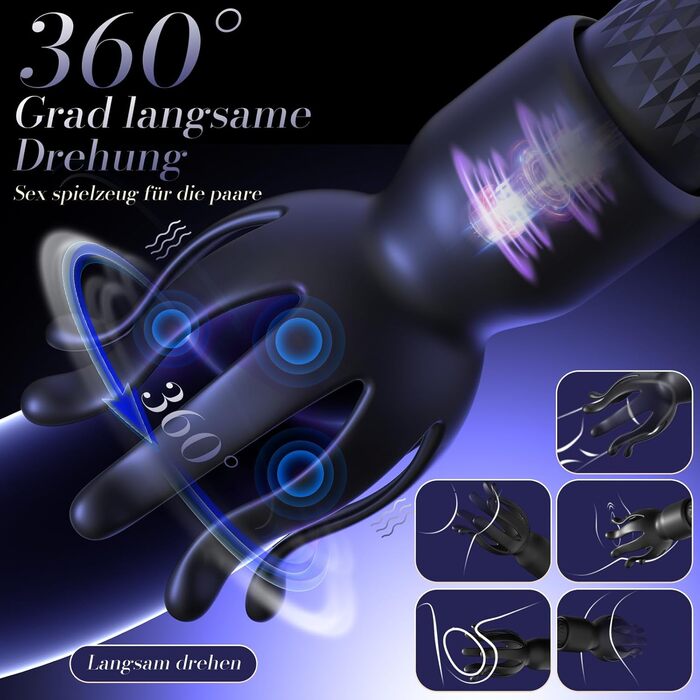 Вібратор Miokymioky для жінок, чорний, 20 режимів, з насадками