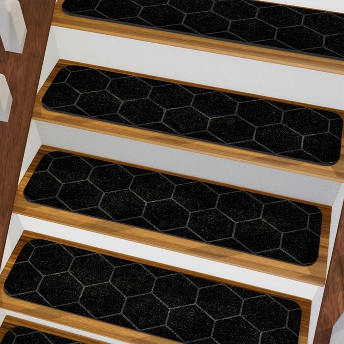 Сходинки для дерев&39яних сходів для приміщень, 20,3 x 76,2 см, чорні, 15 шт.