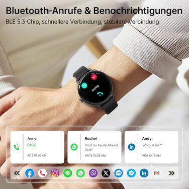 Розумний годинник для чоловіків та жінок, круглий, 1,27-дюймовий AMOLED-розумний годинник з функцією телефону, фітнес-годинник для чоловіків з монітором серцевого ритму, монітором SpO2, монітором сну, крокоміром, 120 спортивних режимів, водонепроникний IP