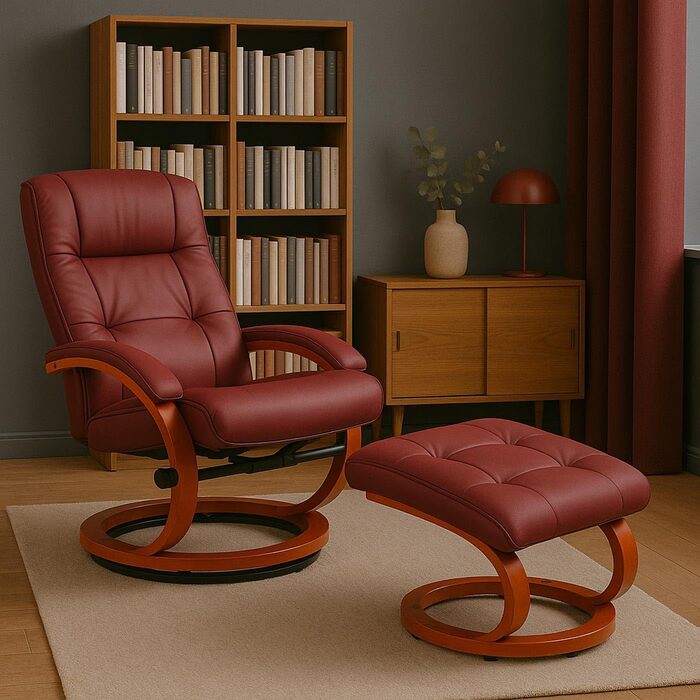 Масажу-реклайнер Mendler Pescatori II, розслаблююче масажне крісло, функція масажу - Бордо