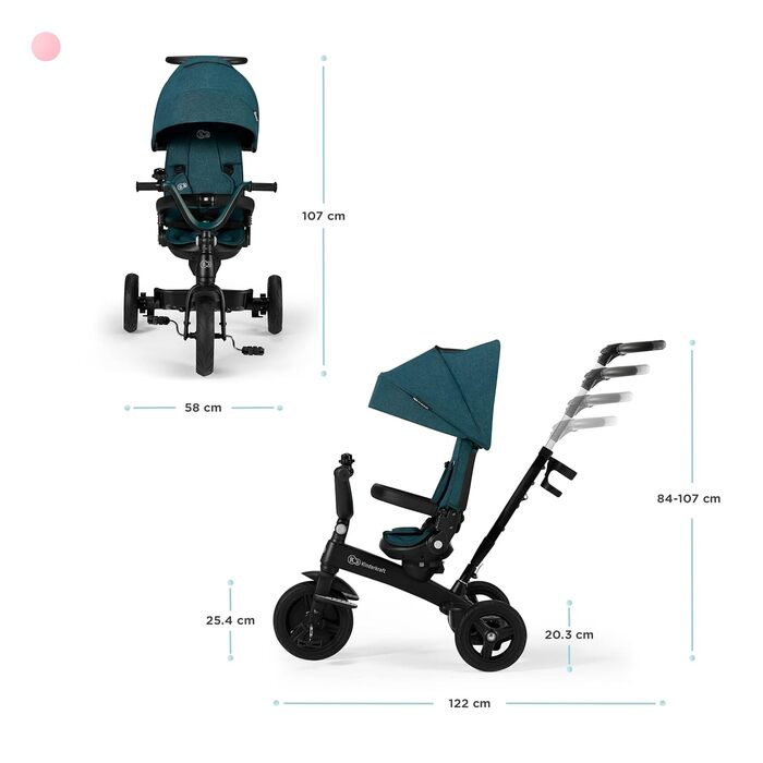 Триколісний велосипед 5 в 1 TWIPPER, дитячий триколісний велосипед, біговел з штовхачем, сидіння повертається на 360, регульована