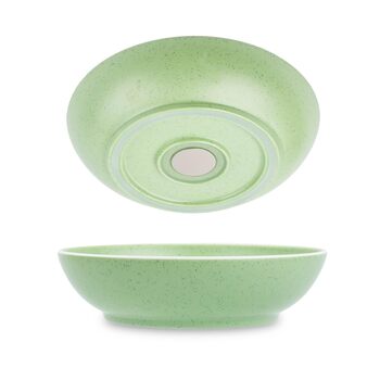 Магнітні миски для їжі silwy DOLOMIT Набір з 2 шт. Ø 20 см Магнітні пластикові миски з протиковзким кільцем Для автофургонів, кемпінгу та човнів Стійкі до ударів, легкі та не деренчать Зроблено в Німеччині, зелені