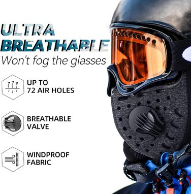 Чоловіча балаклава ROCKBROS, велосипедна/мотоциклетна, лижна/зимова балаклава, вітрозахисна/пилозахисна, розміри 56-61, чорна