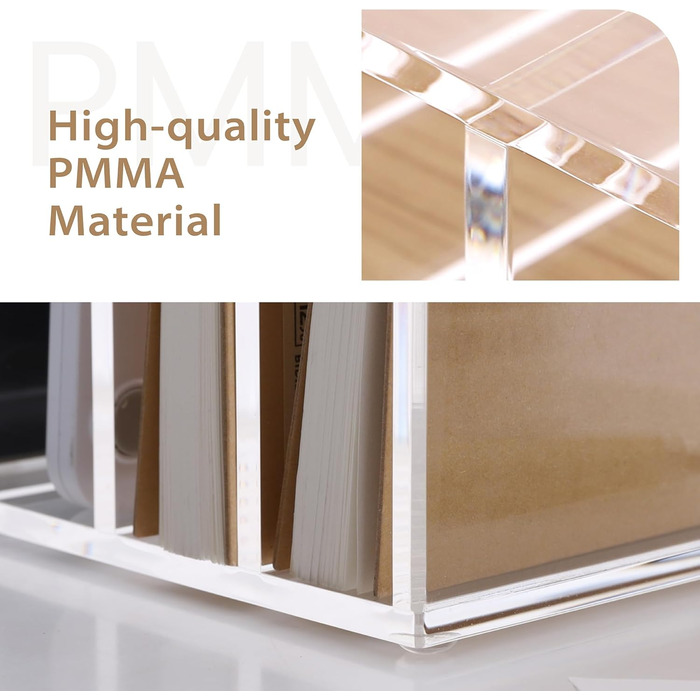 Тримач для листів SANRUI настільний, органайзер для листів з 5-мм акрилу, прозорий тримач для листів для офісу, сім&39ї, домашнього офісу, 5 відділень, легко миється, розміри В 7,5 x 16 x 15 см, модульний, стабільний та компактний