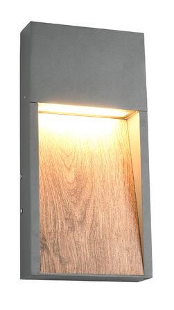 Стічний вуличний LED-світильник Trio Salmon 246960135, литий алюміній, антрацит/імітація дерева, з LED-лампою 11 Вт