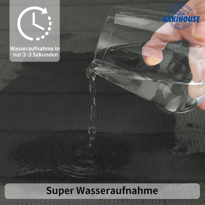 Комплект із 3 килимків для ванної кімнати з піни з ефектом пам&39яті, нековзний та вбираючий, можна прати, м&39який та швидковисихаючий, килимок для душу, туалету та ванни, темно-сірий