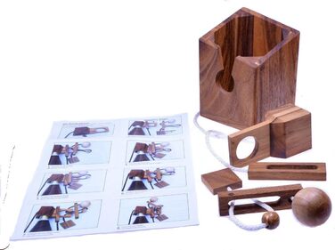 Сейф для пляшок LOGOPLAY - головоломка на нитках - гра на мислення - головоломка - гра на терпіння - логічна гра з цінного дерева