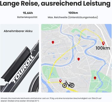 Електровелосипед, Електричний трекінговий велосипед, Електровелосипед для чоловіків та жінок з акумулятором 561.6 Втгод, запасом ходу 100 км, двигуном 250 Вт, Електровелосипед з 7-ступінчастою коробкою передач, Міський велосипед Pedelec, Електровелосипед 