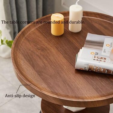 С-подібний журнальний столик, круглий дерев&39яний журнальний столик, круглий журнальний столик, столик для вітальні, маленький столик з подвійною полицею, столик для дивана, сучасний мобільний журнальний столик, маленький журнальний столик для дивана та 