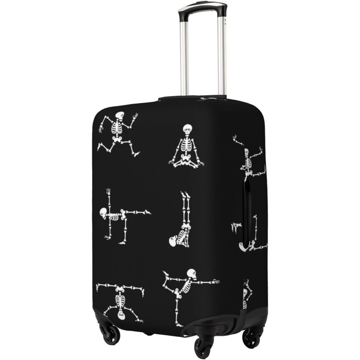 Чохол для валізи з принтом Череп, захисний, для розмірів 45.7-81.3 см, компактний, чорний