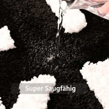 Килимок для ванної Get Naked 50x80 см, нековзний килимок для ванної, що миється, килимок для душу з мікрофібри, що вбирає вологу, м&39який килимок для ванної, чорний 50 x 80 см