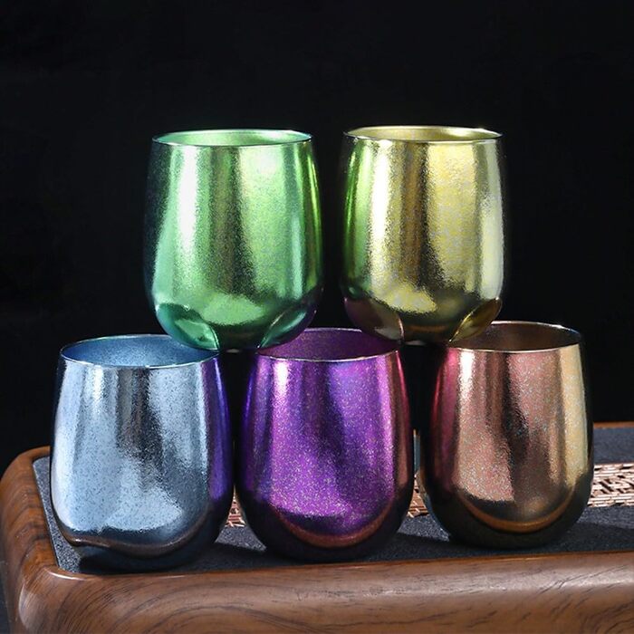 Титанова чашка для пиття з подвійними стінками, ізольована, місткістю 240 мл, для кемпінгу, пікніків та домашнього використання, рожева, жовта, зелена, синя, фіолетова