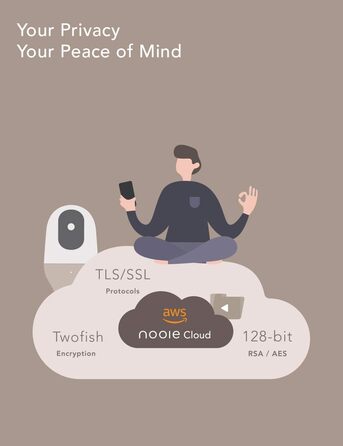З камерою, Babyphone з камерою та мобільним додатком, 1080P HD Night Vision, AI Tracking, Intercom Function, Compatible with Alexa