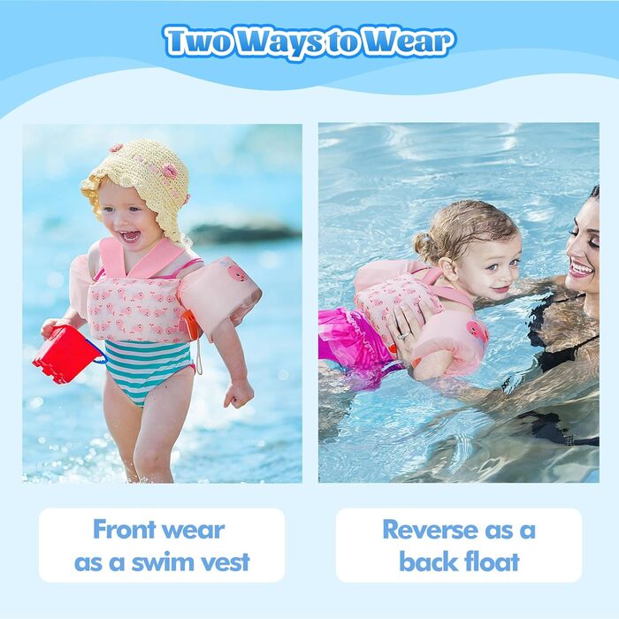 Дитячі плавки MoKo, мультяшна плавка з Y-подібним дизайном, ременями безпеки та аварійним свистком для хлопчиків та дівчаток вагою 20-50 фунтів. Рожевий кит для 20-50 фунтів.