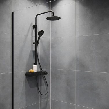 Душова система Duravit, 3 режими струменя, матовий чорний, 14 л/хв (3 бар)