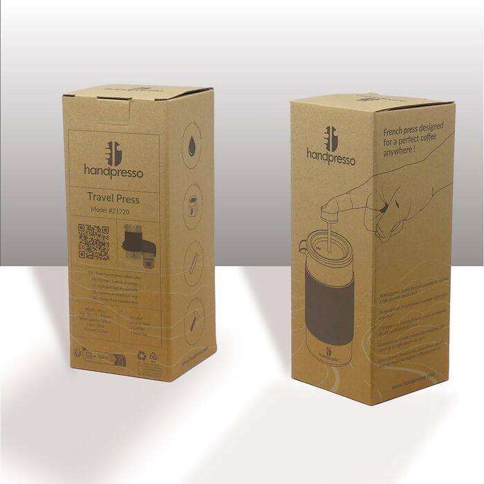 Туристичний прес з сумкою 0,35 літра (2-3 чашки) Френч-прес з нержавіючої сталі Прес для кави з подвійними стінками Термо френч-прес малий для кемпінгу або подорожей