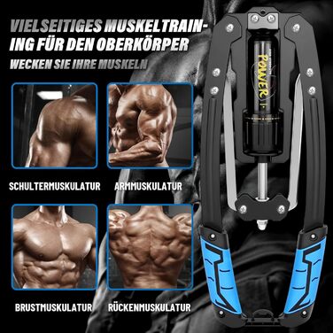 Гідравлічний силовий тренажер - Регульований тренажер для верхньої частини тіла 10-200 кг для силових тренувань рук і передпліч, біцепсів і грудей - пружина King, Power Twister, тренажер для рук, еспандер