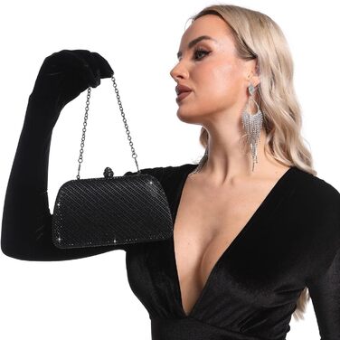Елегантний міні-клатч FGG з кристалами для жінок, ідеальний для особливих подій, вечірок та весіль. Чорний колір, універсальний розмір.