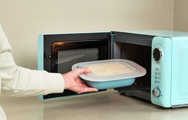 Кругла прямокутна миска Mepal Multi Bowl - Посуд для мікрохвильової печі - Підходить як герметична коробка для зберігання в холодильнику, посуді для мікрохвильової печі та як контейнер для зберігання продуктів - 2000 мл - Яскраво-синій