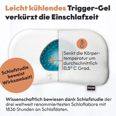 Подушка для підтримки шиї преміум-класу TMX Trigger Pillow Функція легкого охолодження М&39яка стимуляція тригерних точок Ортопедично-терапевтична ергономіка Підходить для всіх положень сну Стандарт Oeko-TEX 100, клас 1