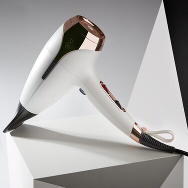 Фен ghd helios, професійний фен з безщітковим двигуном та іонною технологією, білий