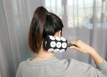 Роликовий масажний ролик для лімфотоку, масажер для шиї, полегшення подряпин на спині, зняття м&39язової напруги та болю, релаксація, інструмент для ручного масажу, чорний