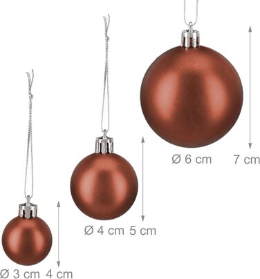 Різдвяні кульки набір із 100 шт коричневі Relaxdays