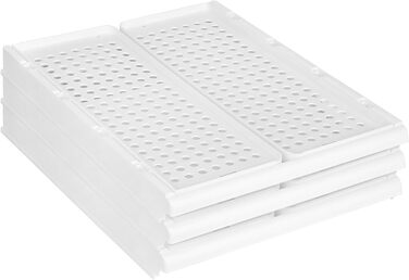 Органайзер для шафи-купе, штабелювана коробка для зберігання одягу, ковдр та іграшок, 33,5 x 43 x 56 см, 4 (2 шт.) - Білий 33,5 x 43 x 56 см, 4 шт. (2 шт.) Білий