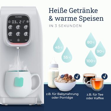 Система осмосу VILTARO для питної води білий, 5-ступінчаста система фільтрів, 6 температурних рівнів, мобільна без підключення до води система зворотного осмосу Осмотичний фільтр для води фільтр від накипу фільтр для питної води
