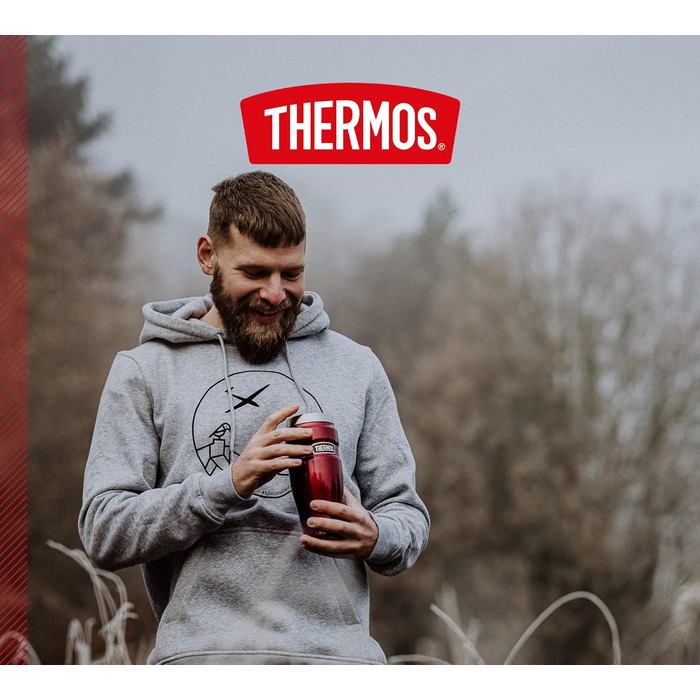 Термокружка-термос Stainless King, кавова кружка з нержавіючої сталі червоного кольору 470 мл, ізольована кружка, можна мити в пос